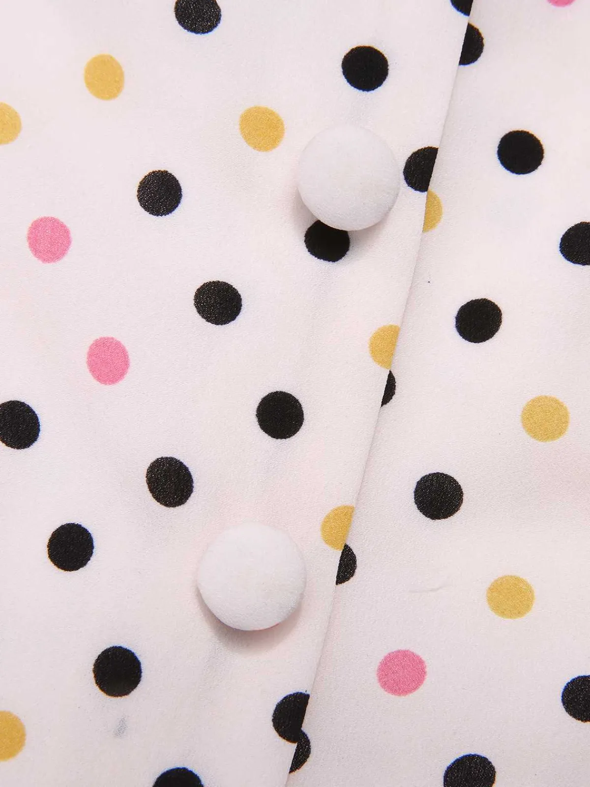 Discount Retro Stage 1950s Polka Dots Button Dress Yellow