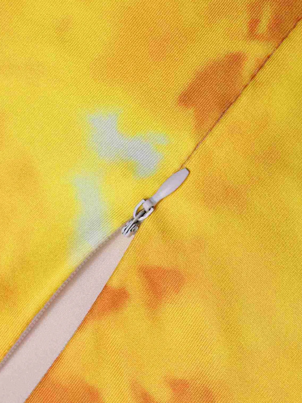 Outlet Retro Stage 1930s Puff Sleeves Square Neck Dress Yellow