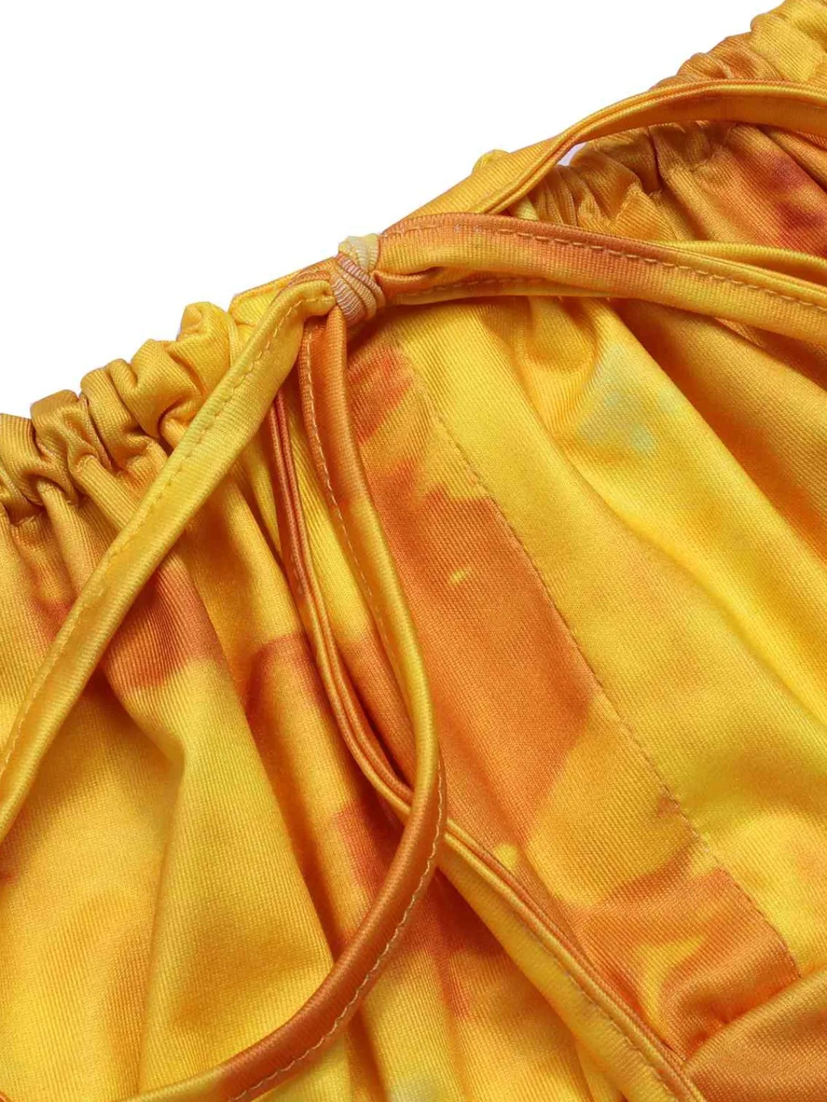 Outlet Retro Stage 1930s Puff Sleeves Square Neck Dress Yellow