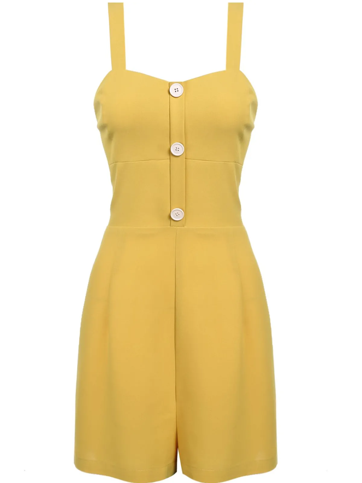 Outlet Retro Stage Yellow 1950s Romper & White Floral Skirt Yellow & White