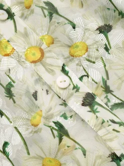 Outlet Retro Stage Yellow 1950s Romper & White Floral Skirt Yellow & White