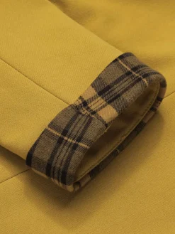 Fashion Retro Stage 1950s Solid Button Short Coat Yellow