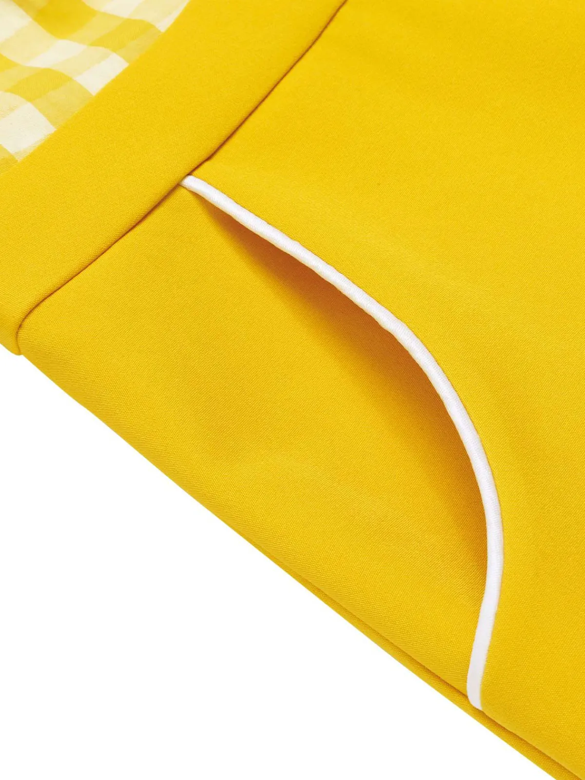 New Retro Stage 1950s Spaghetti Strap Plaids Romper Yellow