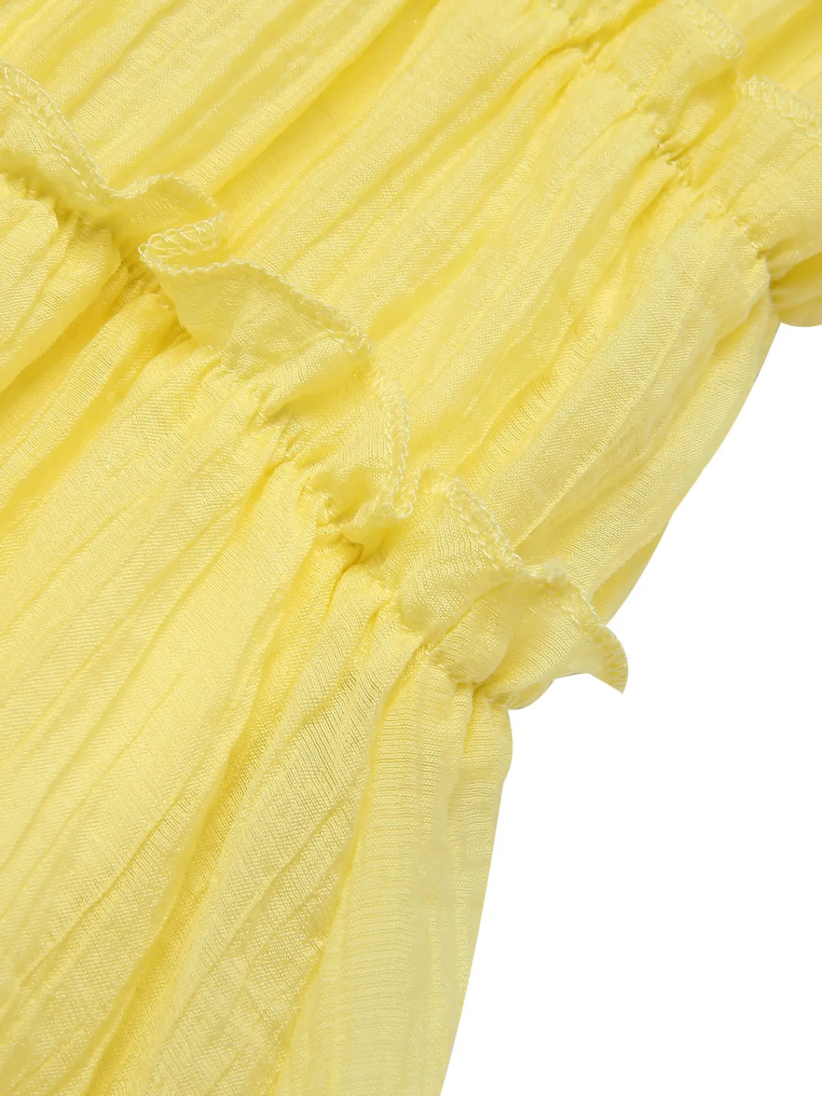 Clearance Retro Stage 1940s Spaghetti Strap Ruffle Hem Dress Yellow