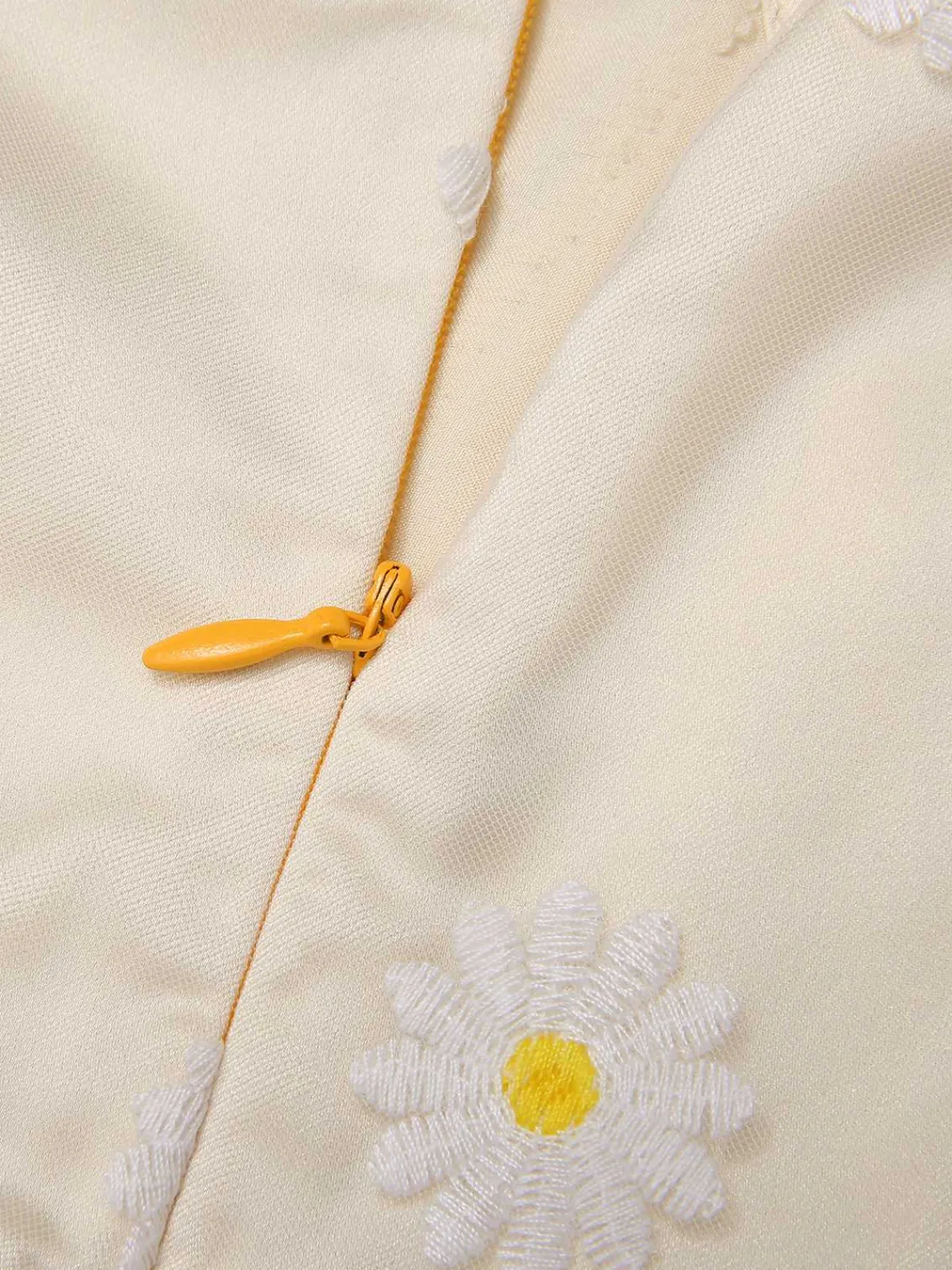 Discount Retro Stage 1950s V-Neck Daisy Mesh Romper Yellow